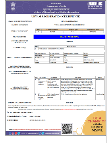 MSME Udyam Registration Certificate